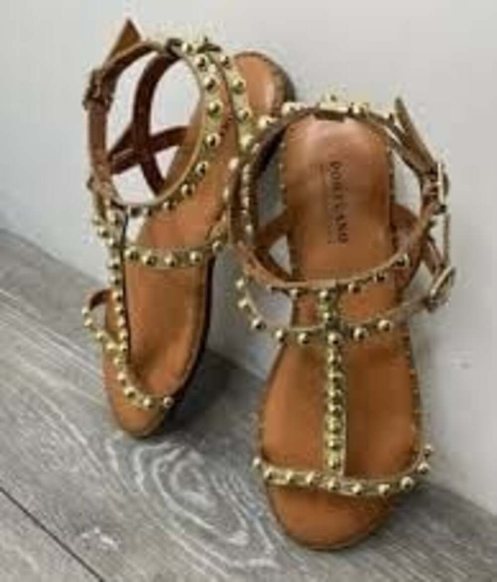 Size 11 Portland Boot Company Brown Studded Gladiator Sandals - Picture 6 of 8